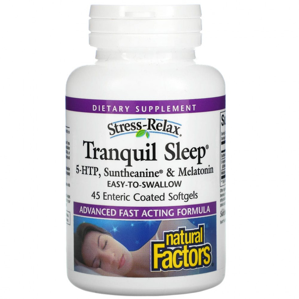 Natural Factors, Stress-Relax, Tranquil Sleep, 45 Enteric Coated Softgels  2230