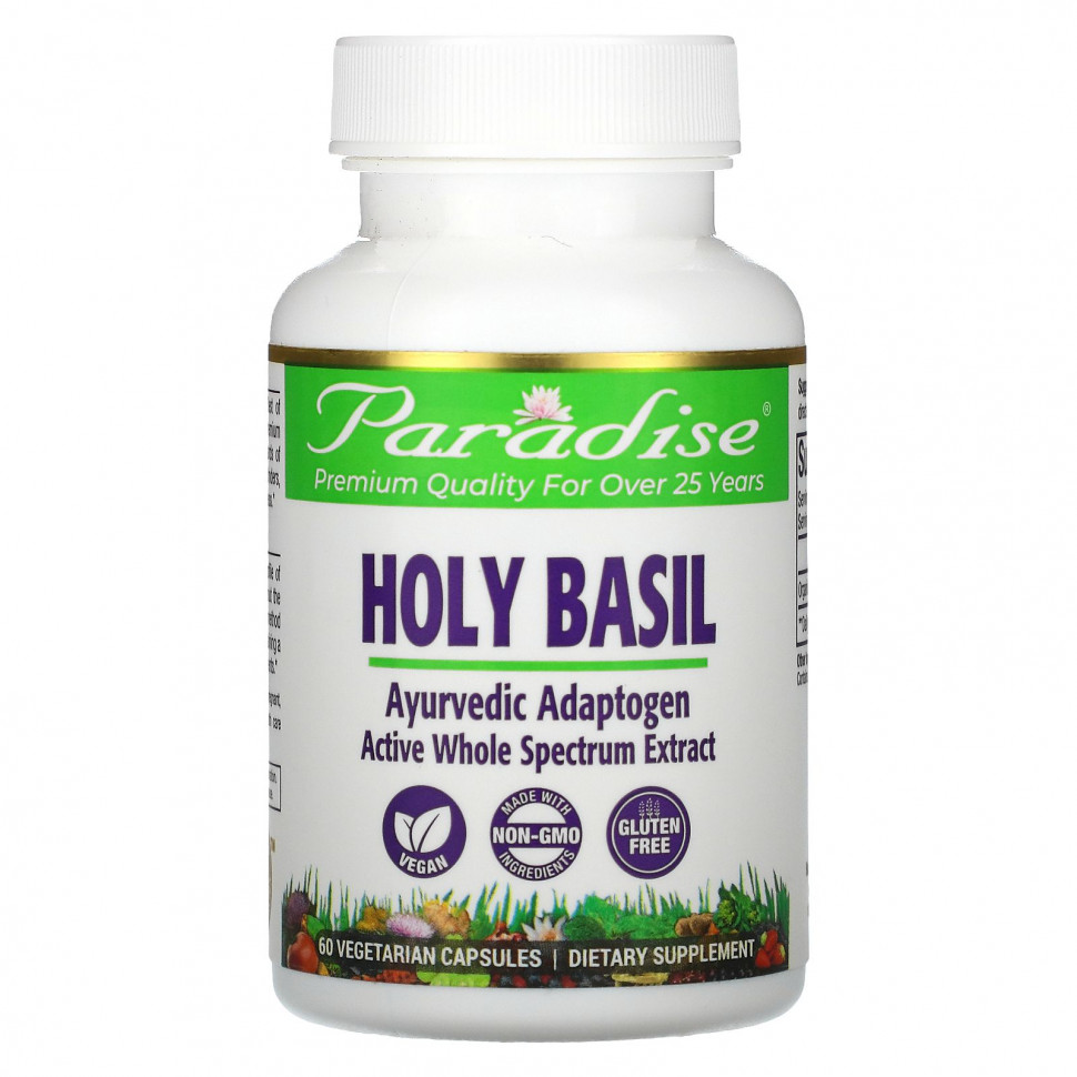 Paradise Herbs, Organics, Holy Basil, 60 Vegetarian Capsules  2190