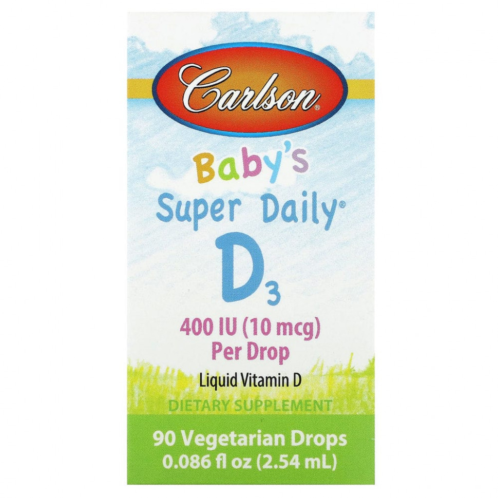 Carlson, Baby's Super Daily D3, 10  (400 ), 90  , 2,54  (0,086 . )  1760