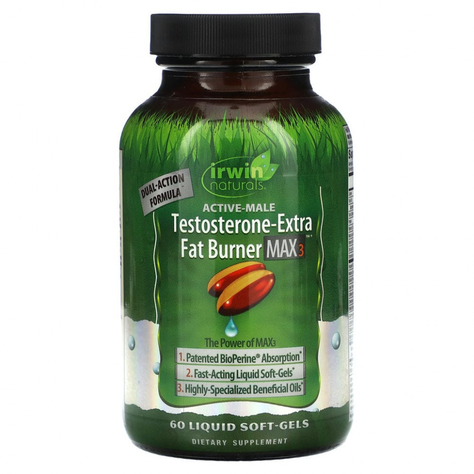 Irwin Naturals, Active-Male, Testosterone-Extra Fat Burner MAX 3, 60    6580