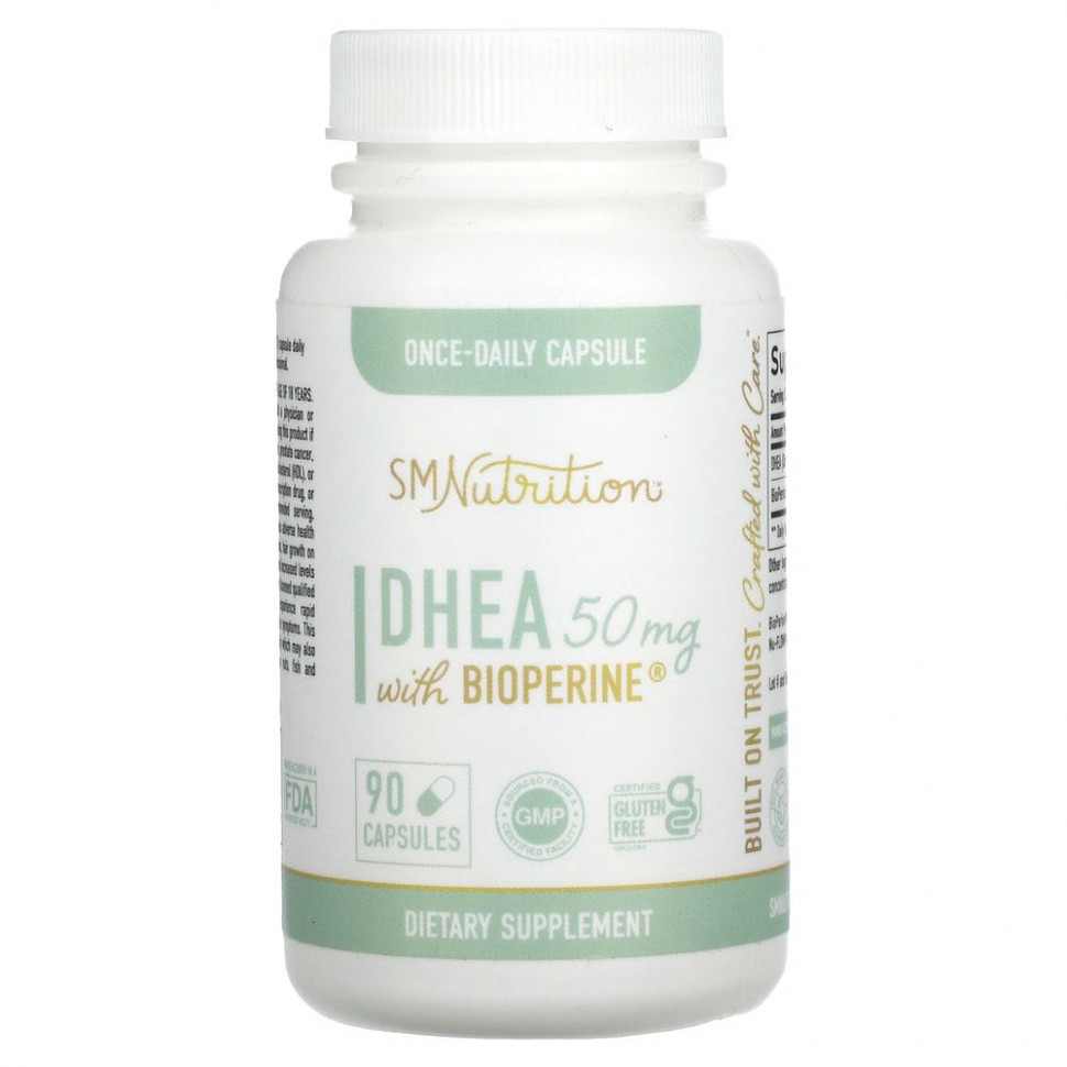 SMNutrition, DHEA with Bioperine , 50 mg , 90 Capsules  3280