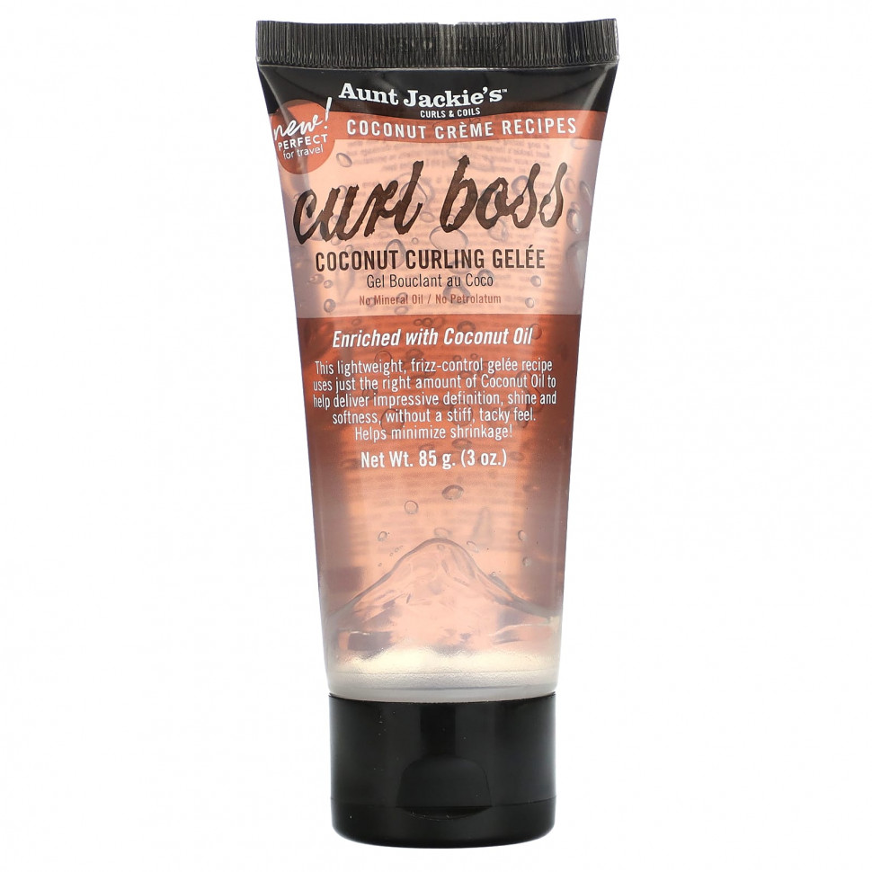 Aunt Jackie's Curls & Coils, Curl Boss, Coconut Curling Gelee, 85  (3 )  1010