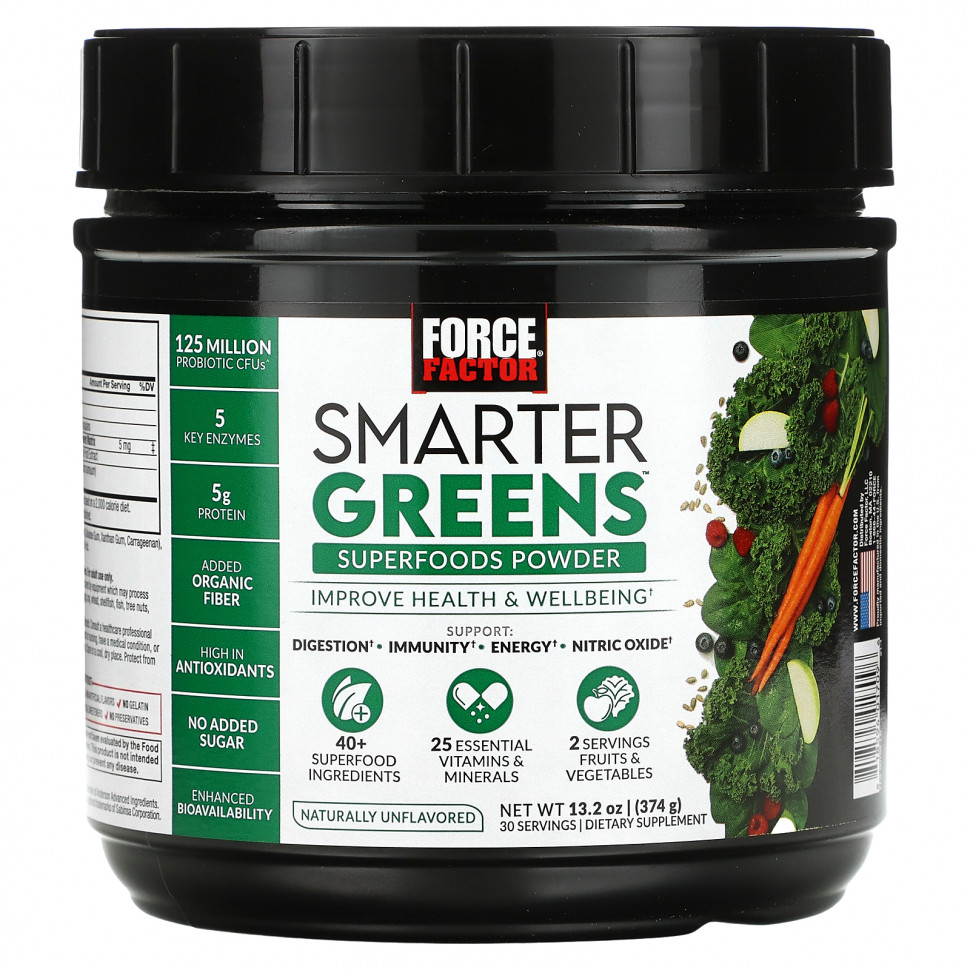 Force Factor, Smarter Greens, , ,  , 374  (13,2 )  6160