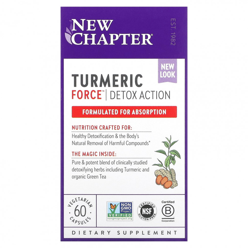 New Chapter, Turmeric Force, Detox Action, 60    7160