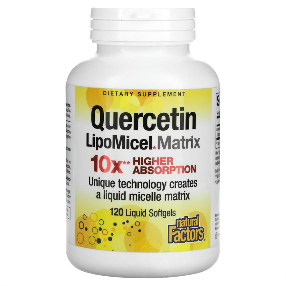 Natural Factors, Quercetin LipoMicel Matrix, 120    9070