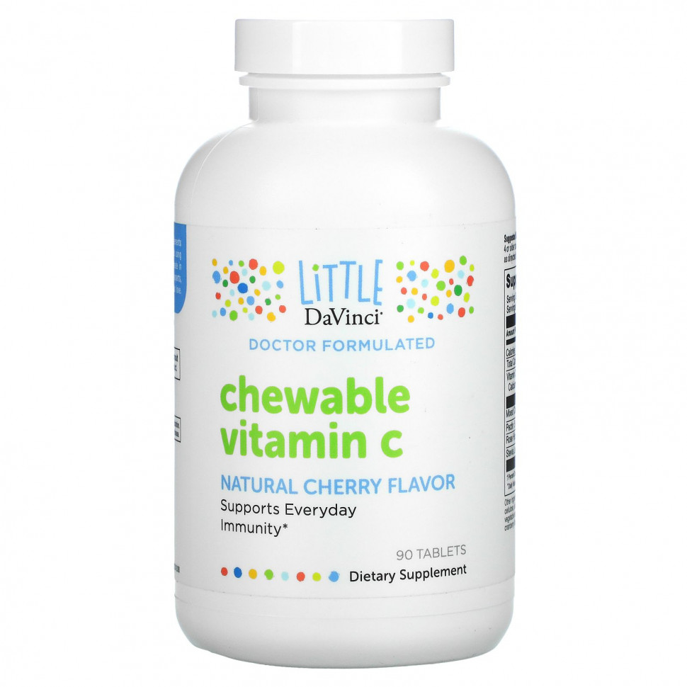 Little DaVinci, Chewable Vitamin C, Natural Cherry Flavor, 90 Tablets  3550