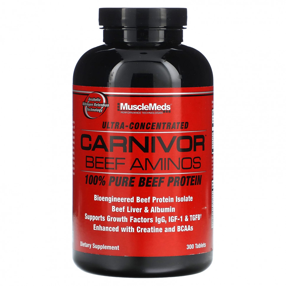 MuscleMeds, Carnivor Beef Aminos, 100%   , 300   4640