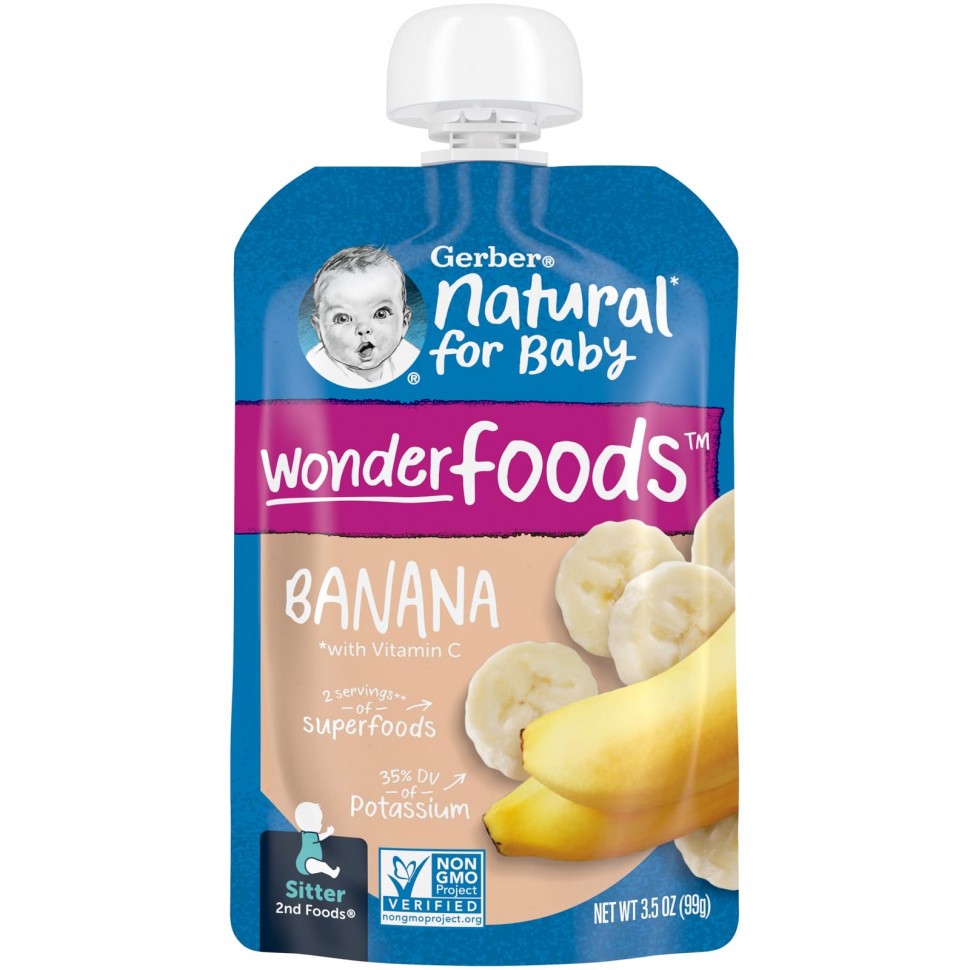 Gerber, Natural for Baby, Wonder Foods, 2nd Foods, , 99  (3,5 )  520