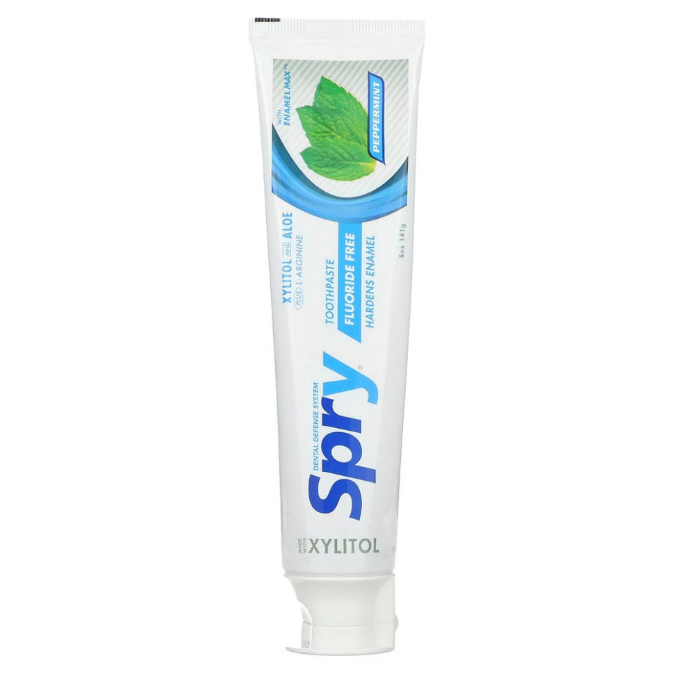 Xlear, Spry Toothpaste, Anti-Plaque Tartar Control, Fluoride Free, Natural Peppermint, 5 oz (141 g)  1540