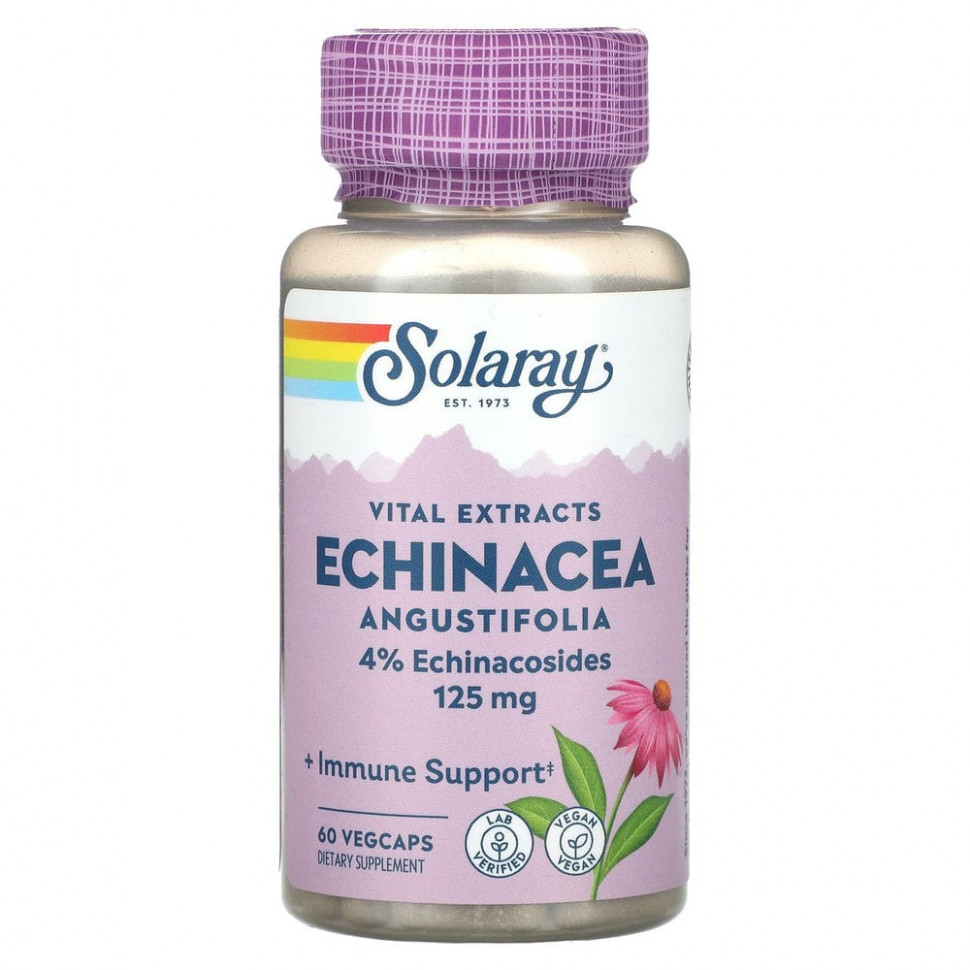 Solaray, Vital Extracts, Echinacea Angustifolia, 125 mg, 60 VegCaps  2190