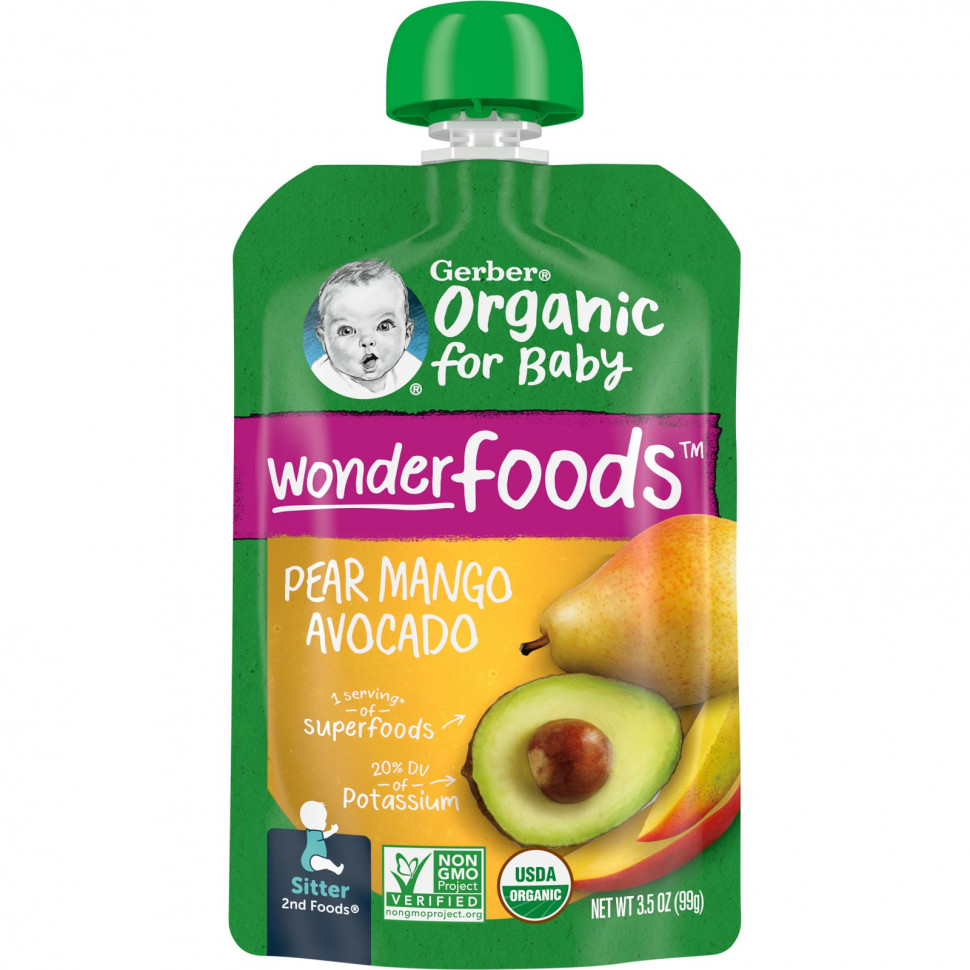 Gerber, Organic for Baby, Wonderfoods, 2nd Foods, , , , 99  (3,5 )  590