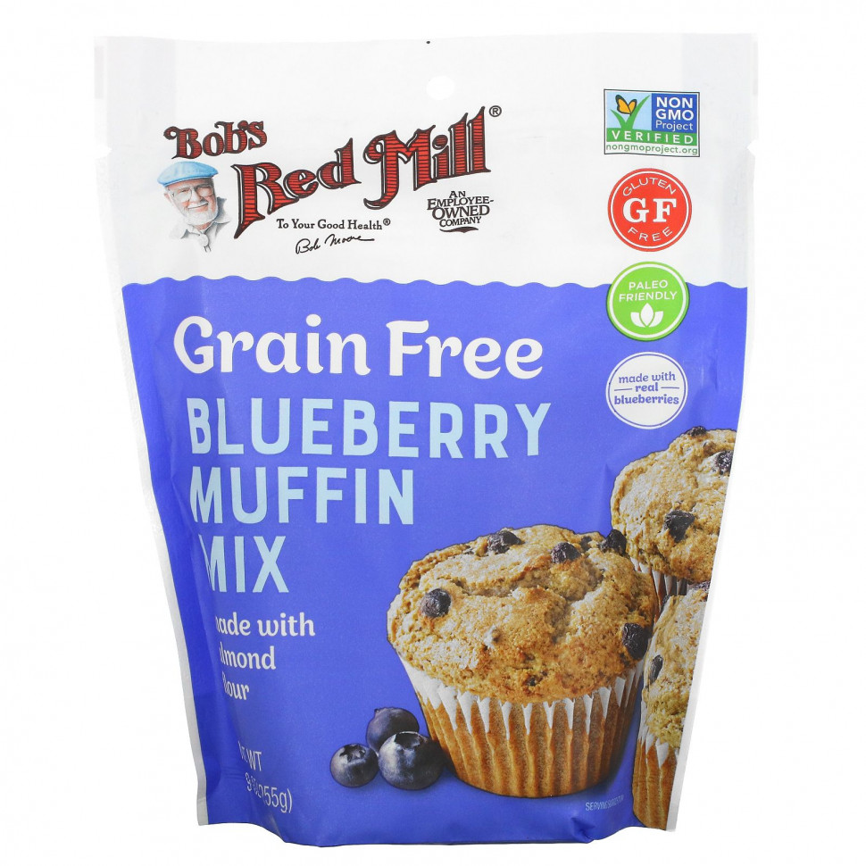  IHerb () Bob's Red Mill, Grain Free, Blueberry Muffin Mix Made With Almond Flour, 9 oz (255 g), ,    1480 