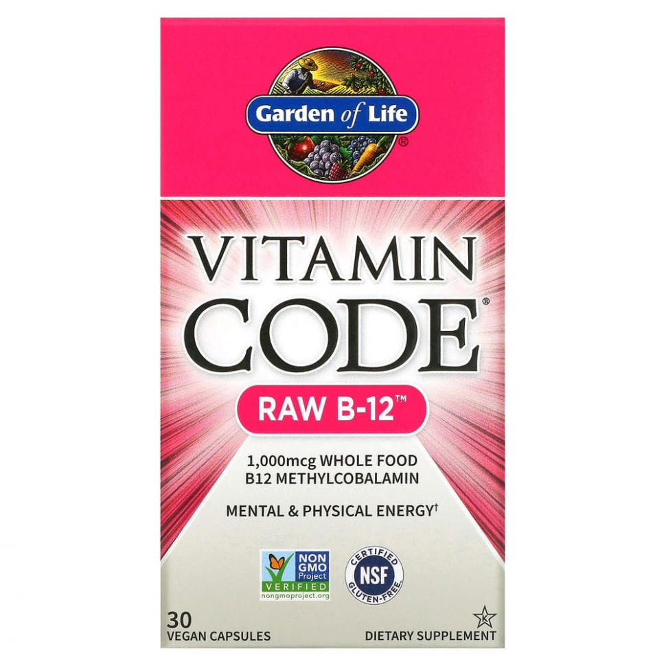 Garden of Life, Vitamin Code, RAW B12, 30    3000
