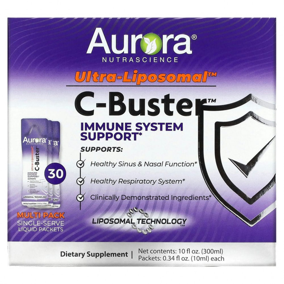 Aurora Nutrascience, Ultra-Liposomal, C-Buster, 30 Packets, 0.34 fl oz (10 ml) Each  9800