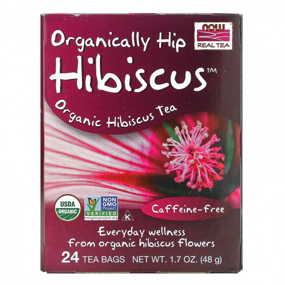 NOW Foods, Real Tea, Organically Hip Hibiscus Tea,  ,  , 24  , 48  (1,7 . )  1120