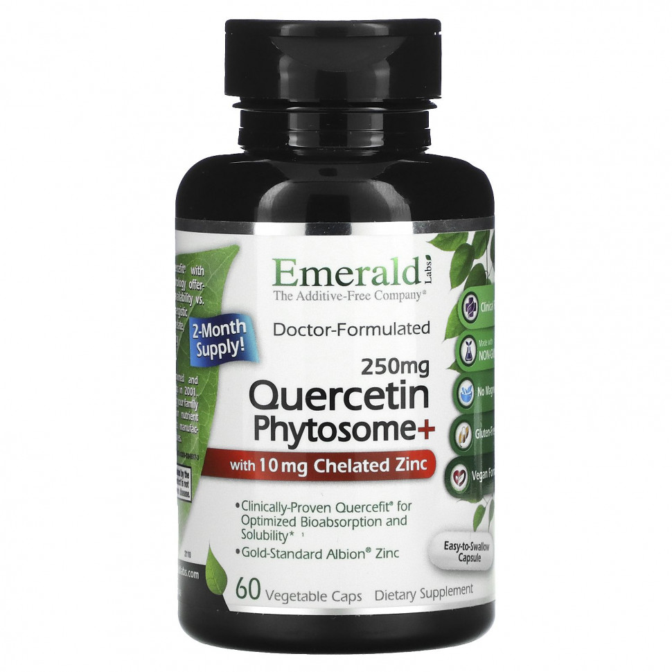 Emerald Laboratories, Quercetin Phytosome+, 250 mg, 60 Vegetable Caps  5800