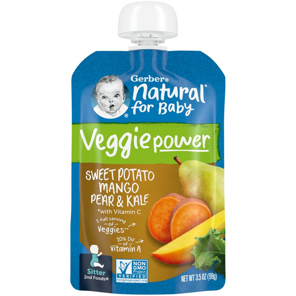 Gerber, Natural for Baby, Veggie Power, 2nd Foods, , ,   , 99  (3,5 )  520
