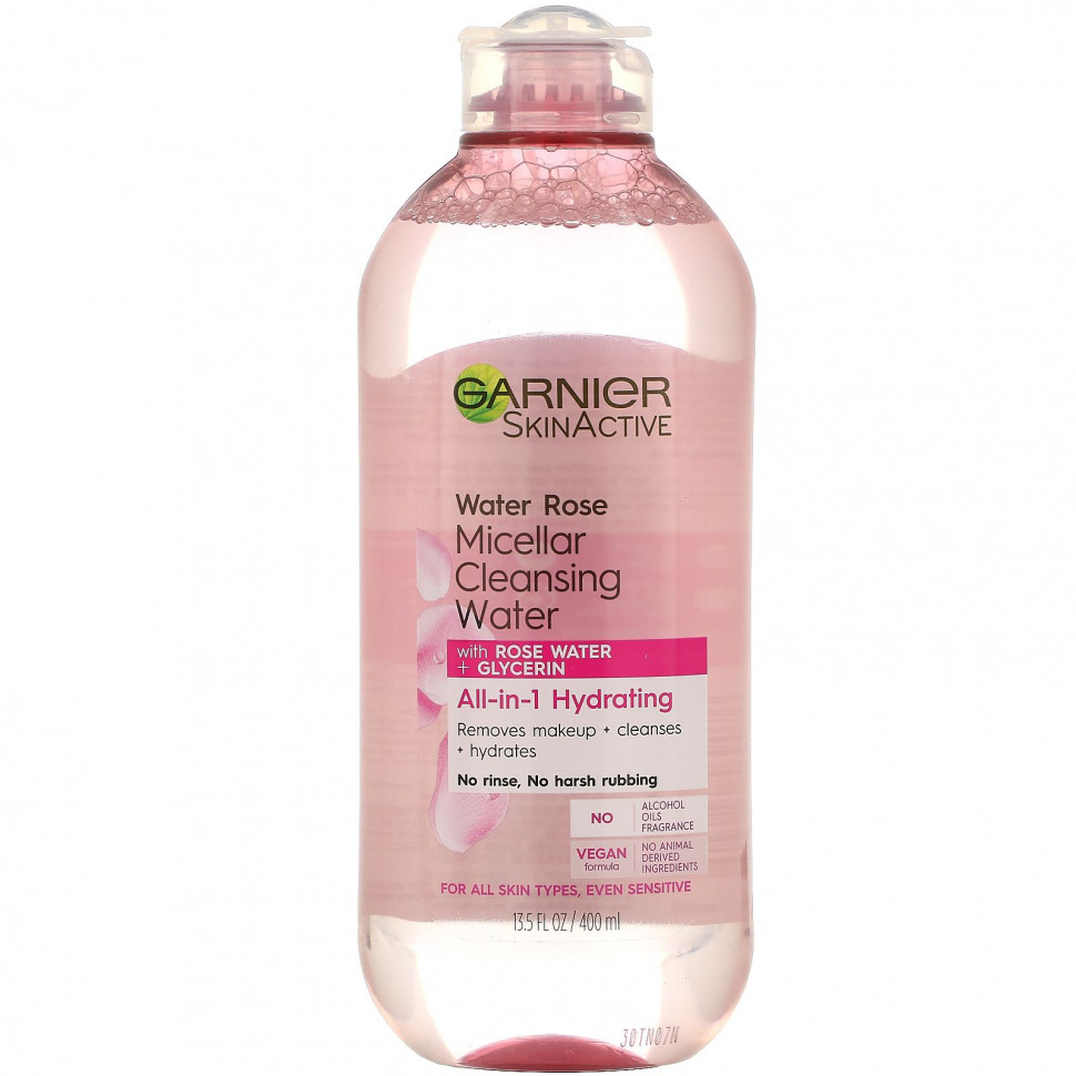 Garnier, SkinActive, Water Rose Micellar Cleansing Water, 13.5 fl oz (400 ml)  3420