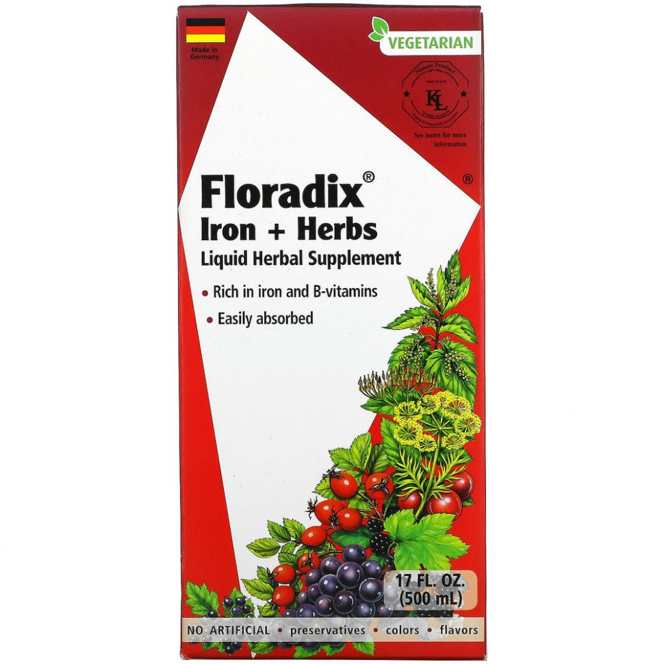  IHerb () Gaia Herbs, Floradix,   , 500  (17 . ), ,    9040 