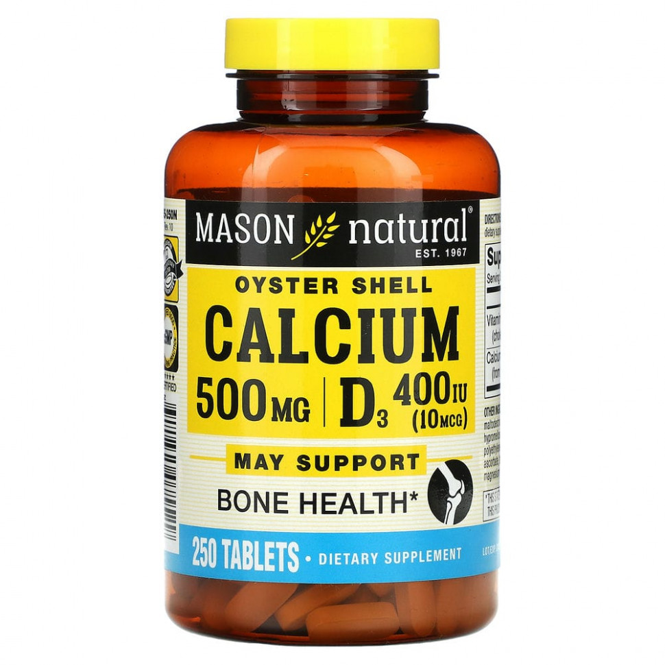 Mason Natural, Oyster Shell Calcium Plus D3`` 250   2830