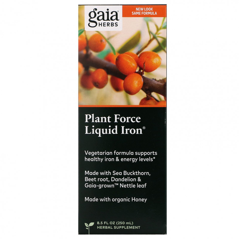  IHerb () Gaia Herbs, Plant Force Liquid Iron, 250  (8,5 . ), ,    5040 