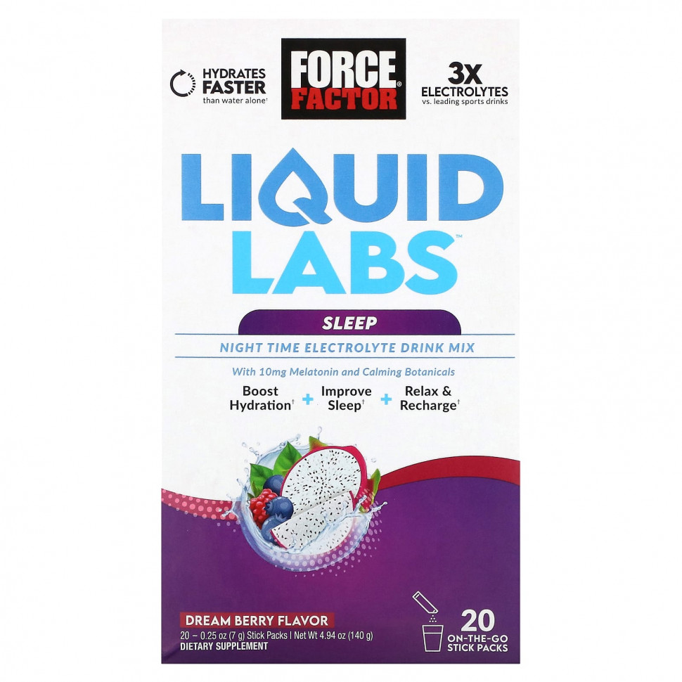Force Factor, Liquid Labs, Sleep, Dream Berry, 20   7  (0,25 )  3300