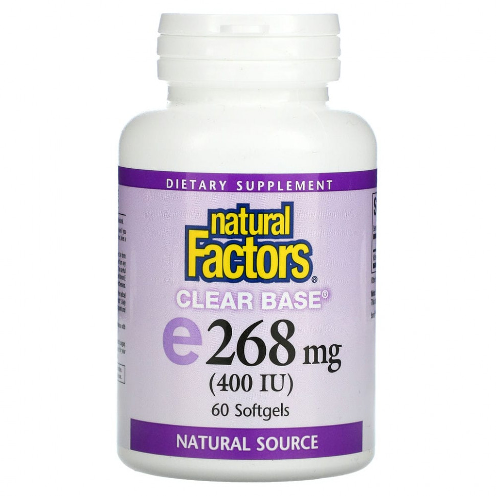 Natural Factors, Clear Base Vitamin E, 268  (400 ), 60    1820