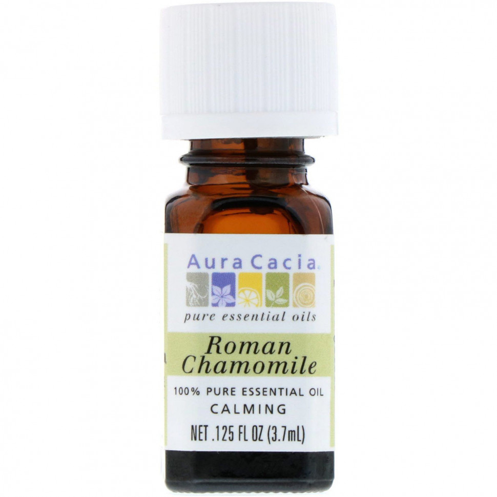 Aura Cacia, 100% Pure Essential Oil, Roman Chamomile, .125 fl oz (3.7 ml)  2880