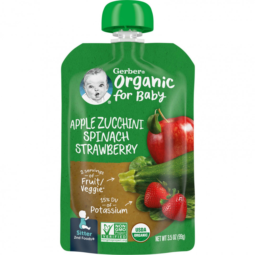  IHerb () Gerber, Organic for Baby, 2nd Foods, , ,   , 99  (3,5 ), ,    590 