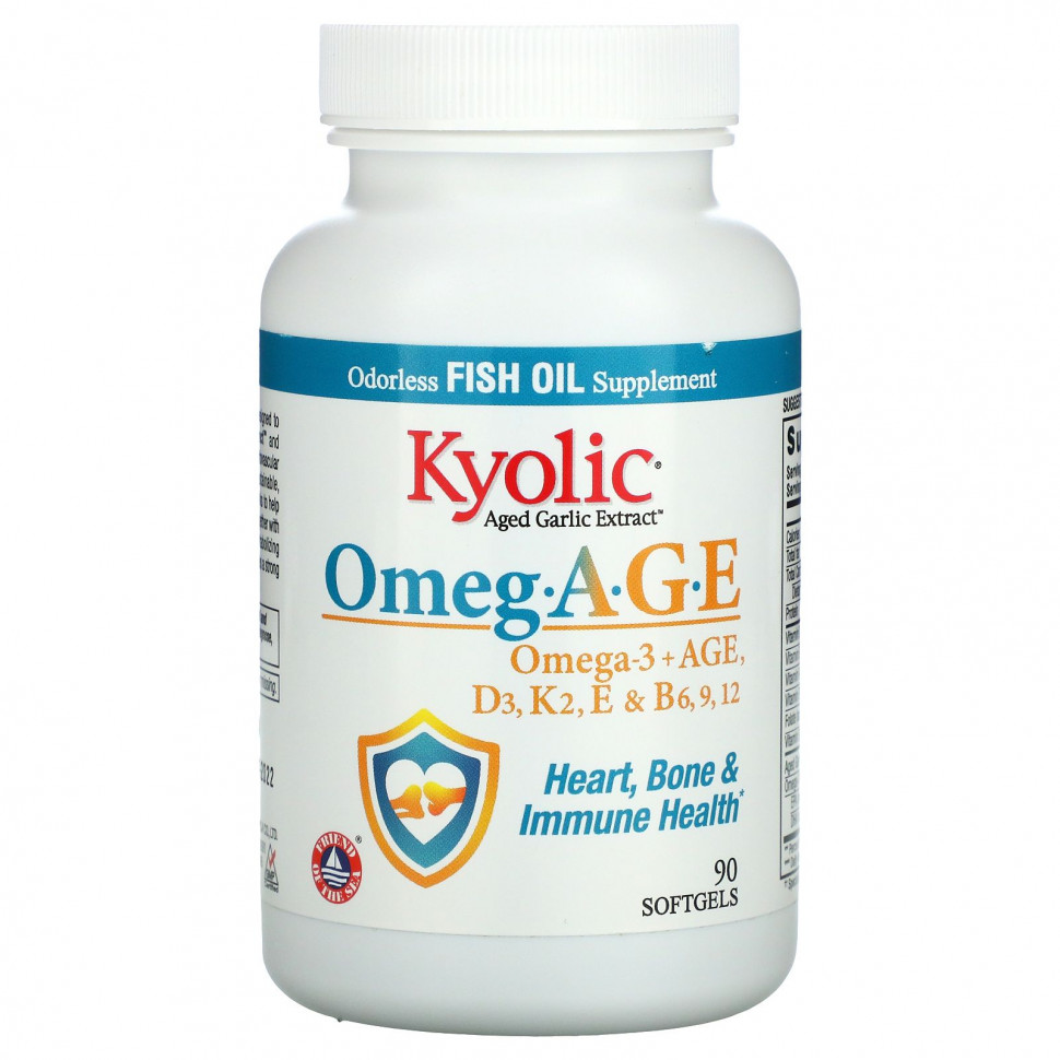  IHerb () Kyolic, Omeg.AGE, -3  , D3, K2, E  B6, 9, 12, Heart, Bone & Immune Health, 90  , ,    7170 