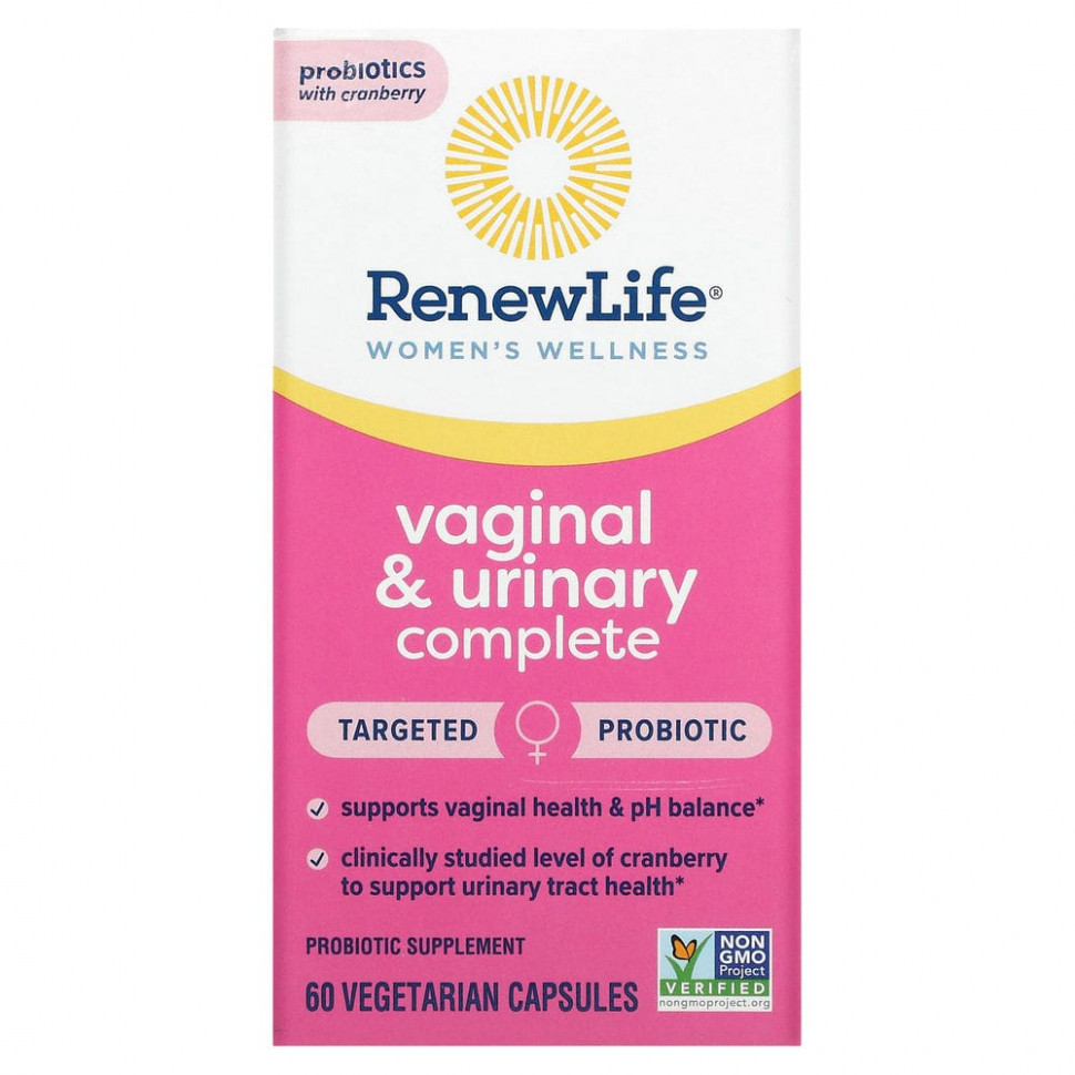 Renew Life, Women's Wellness, Vaginal & Urinary Complete, 60 Vegetarian Capsules  4980