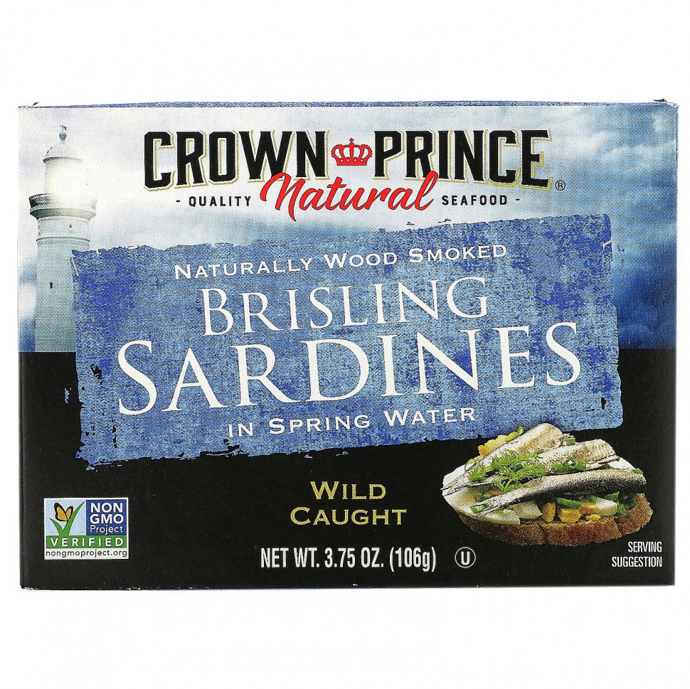 Crown Prince Natural, Brisling Sardines,   , 106  (3,75 )  830