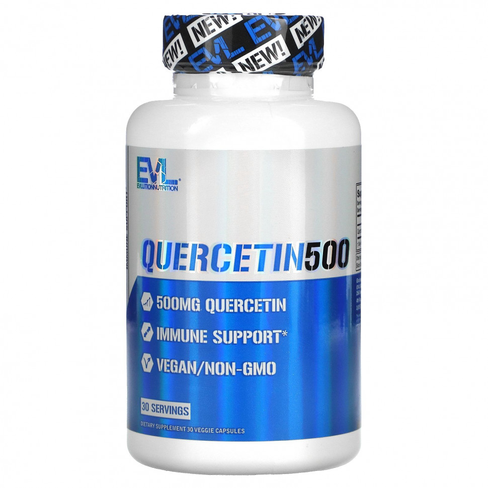 EVLution Nutrition, Quercetin 500, 500 mg, 30 Veggie Capsules  1140