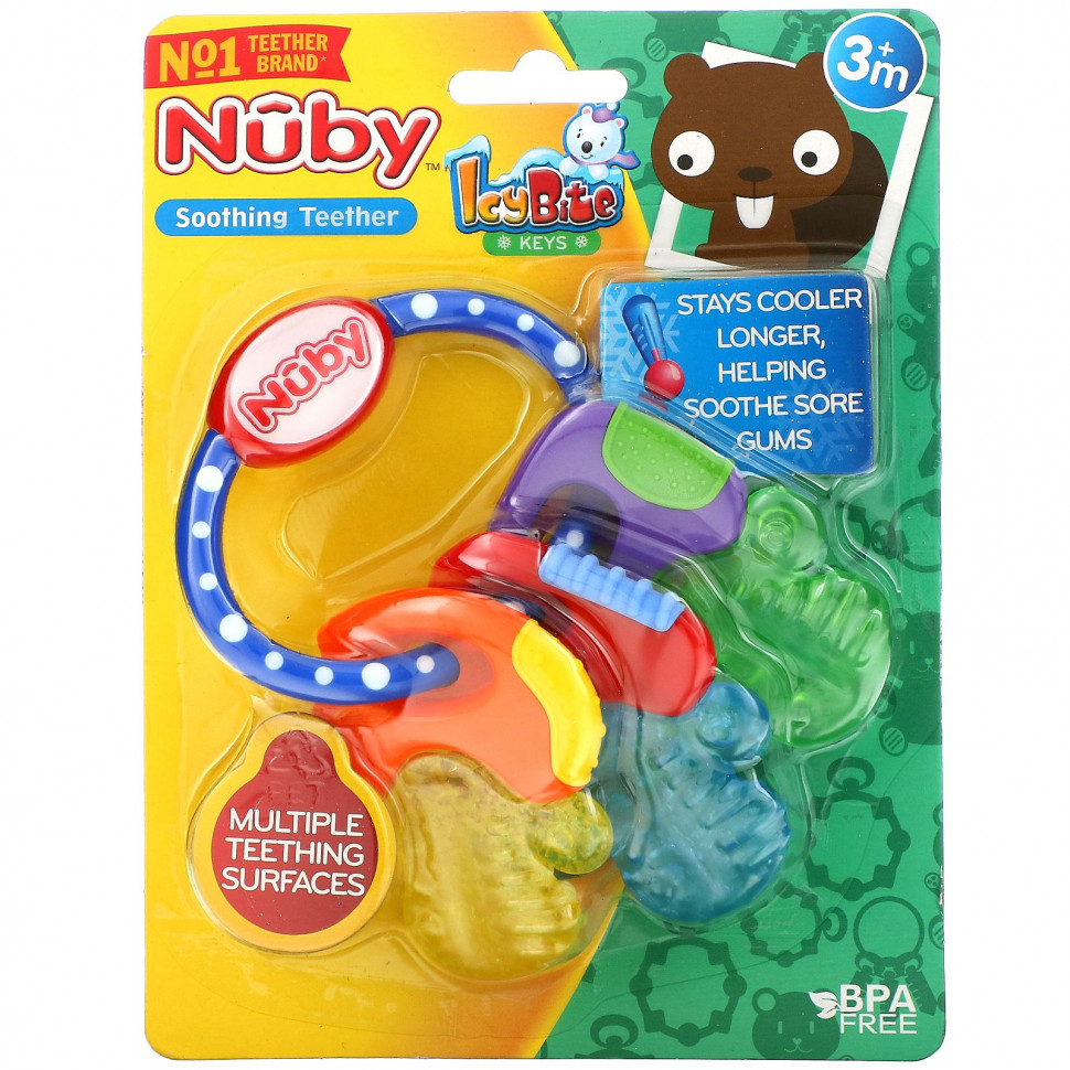  IHerb () Nuby, Soothing Teether, Icy Bite Keys, Blue, 3+ M, 1 Piece, ,    1190 