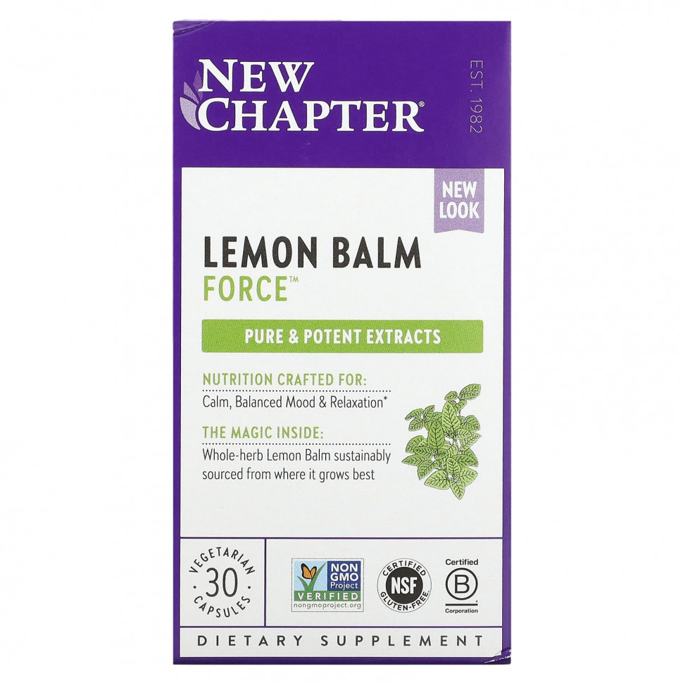 New Chapter, Lemon Balm Force, 30    4850