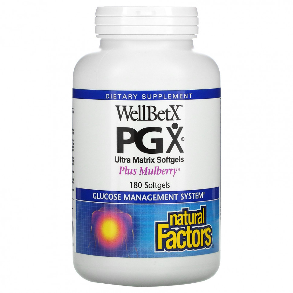 Natural Factors, WellBetX PGX, Plus Mulberry, 180   6640