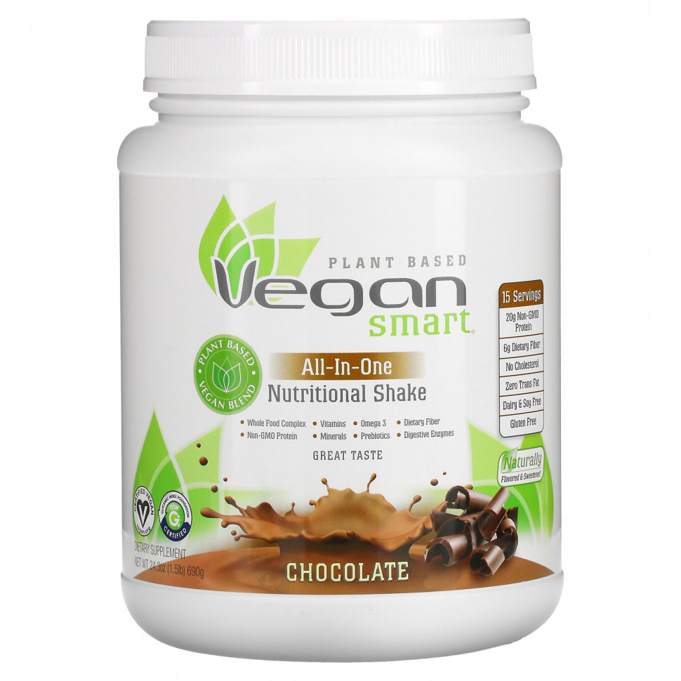  IHerb () VeganSmart, All-In-One Nutritional Shake, Chocolate, 24.3 oz (690 g), ,    6050 