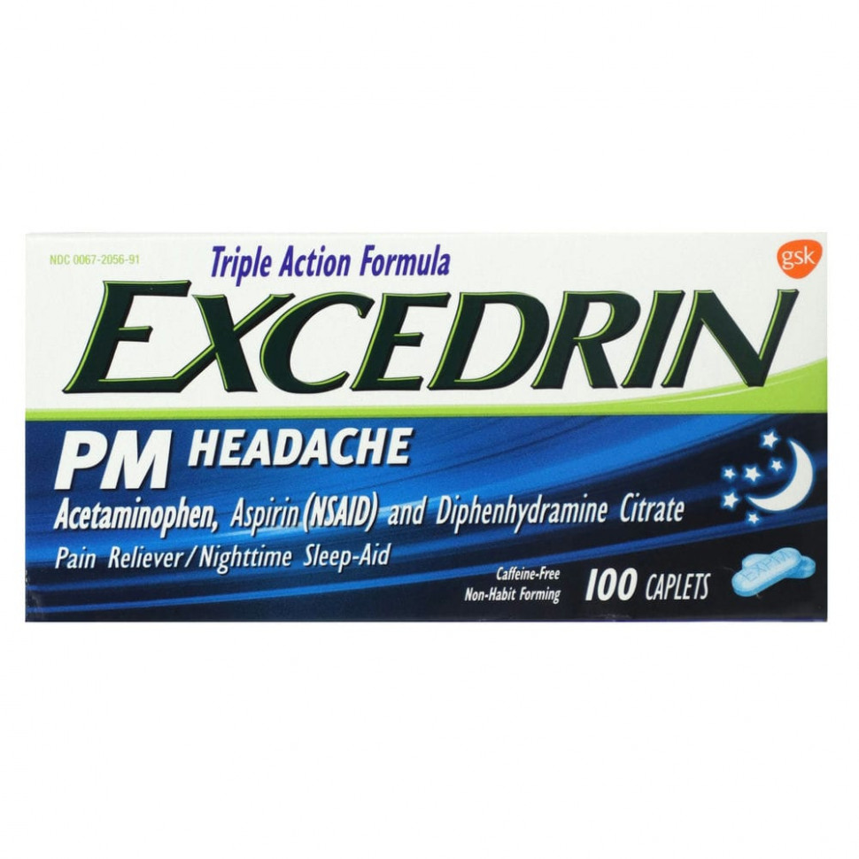 Excedrin, PM Headache, 100   4180