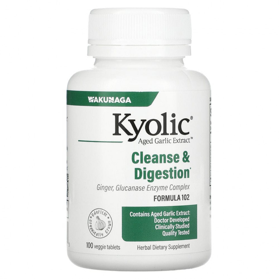 Kyolic, Kyolic Formula 102, Candida Cleanse & Digestion, 100 Vegetarian Tablets  2380