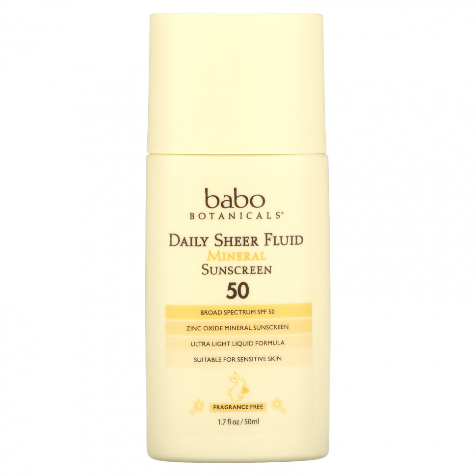 Babo Botanicals, Daily Sheer Fluid Mineral Sunscreen 50,  , 50  (1,7 . )  4560