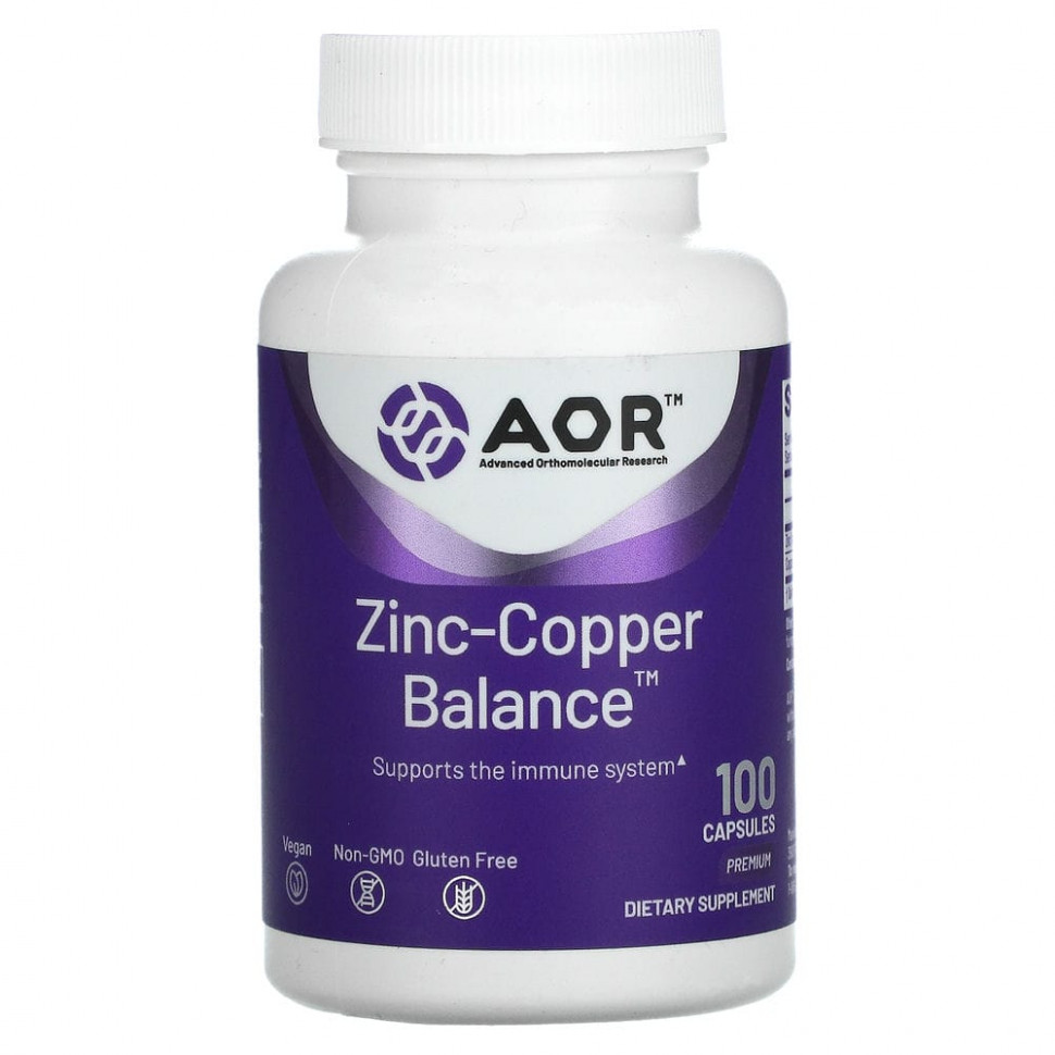 Advanced Orthomolecular Research AOR, Zinc-Copper Balance, 100    3930