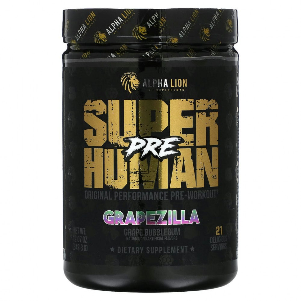  IHerb () ALPHA LION, SuperHuman Pre, Grapezilla,  , 342,3  (12,07 ), ,    7710 