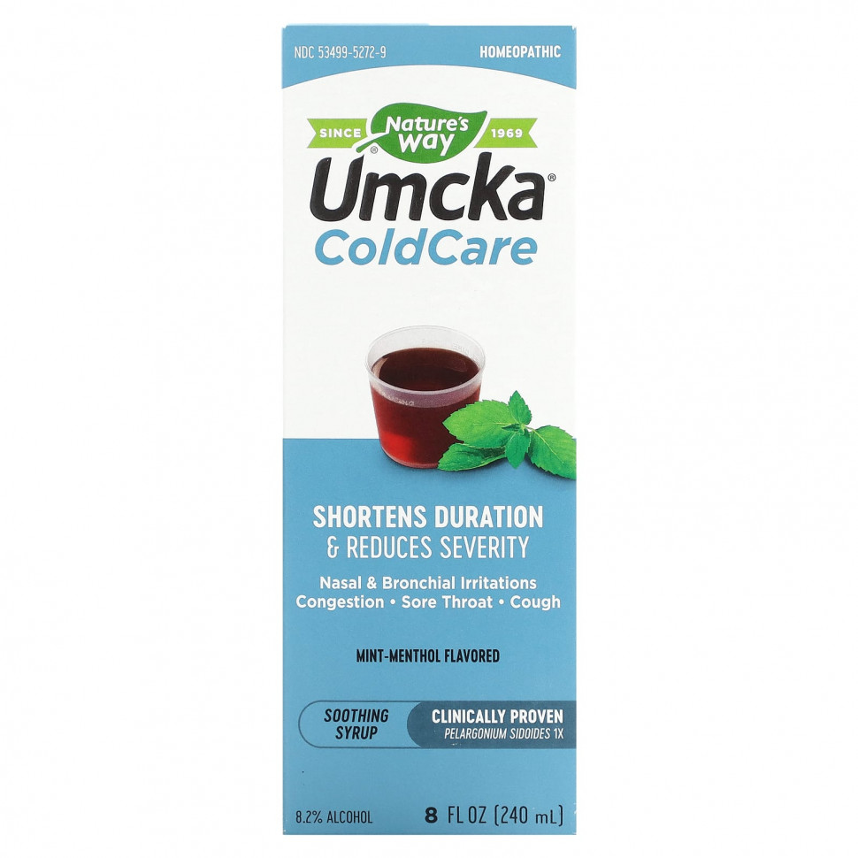 Nature's Way, Umcka, ColdCare, Soothing Syrup, Mint Menthol , 8 oz (240 ml)  5260