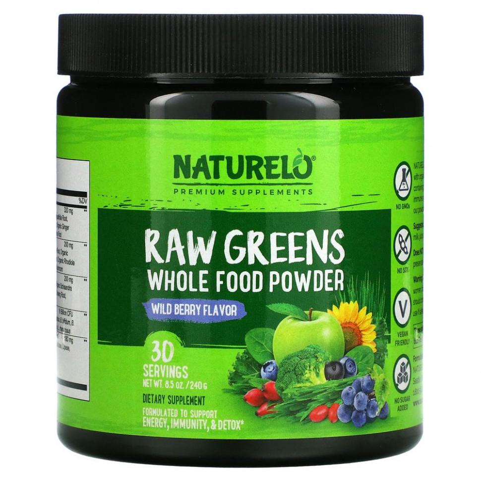 NATURELO, Raw Greens,    ,  , 240  (8,5 )  6560