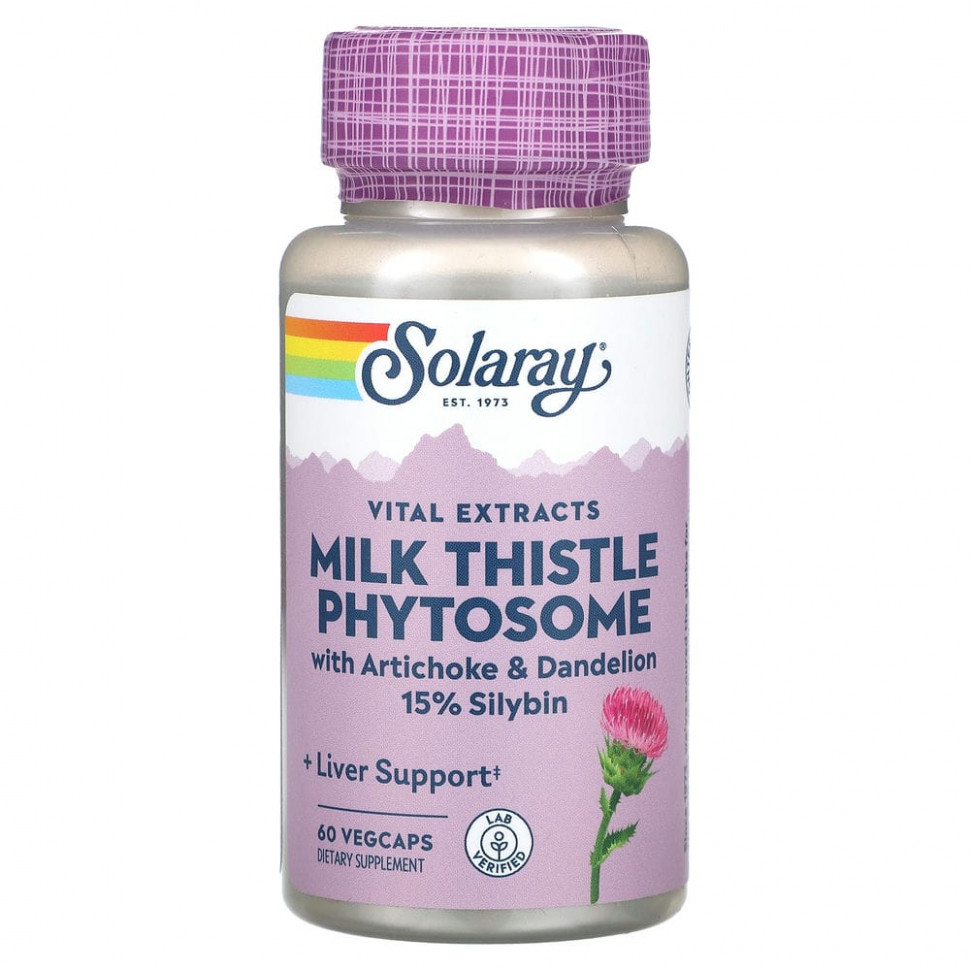 Solaray, Vital Extracts, Milk Thistle Phytosome, 60 VegCaps  4840