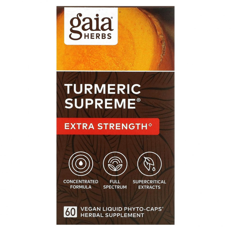 Gaia Herbs, Turmeric Supreme, Extra Strength, , 60  -    4950