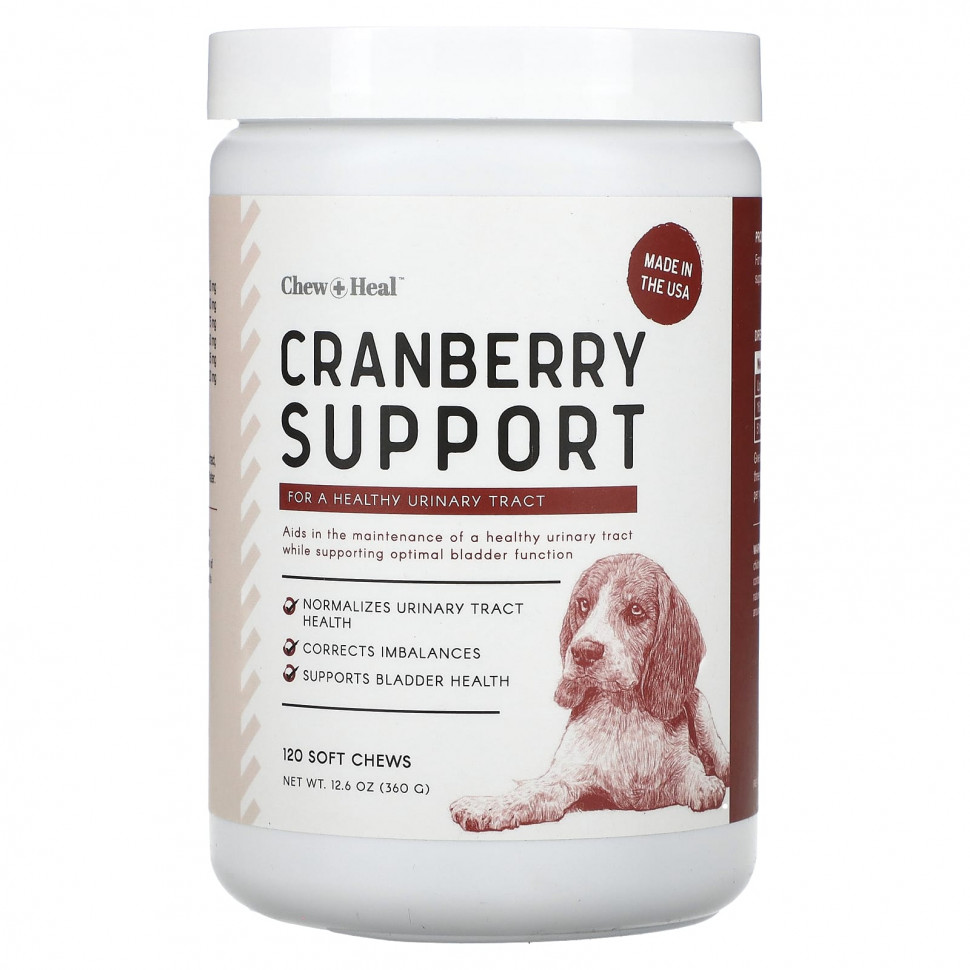 Chew + Heal, Cranberry Support,  , 120  , 360  (12,6 )  4780