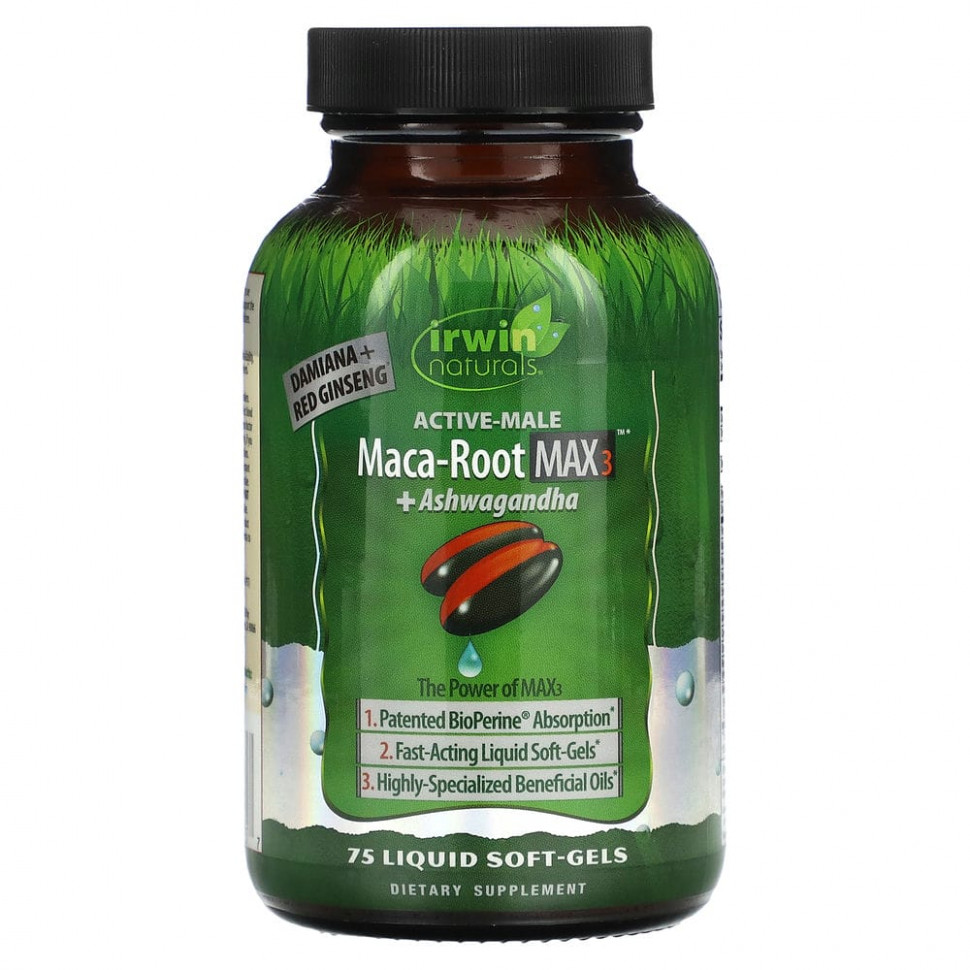 Irwin Naturals, Maca Root Max 3 + , 75    4970