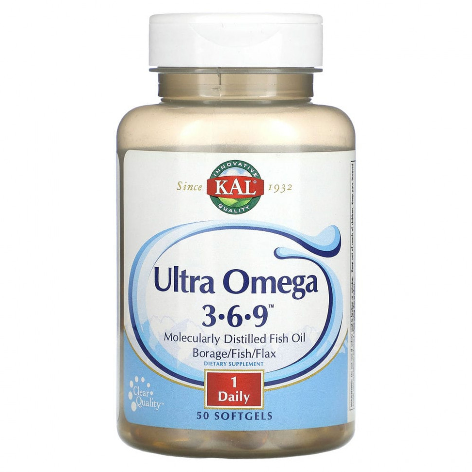 KAL, Ultra Omega 3, 6, 9, 50    1830