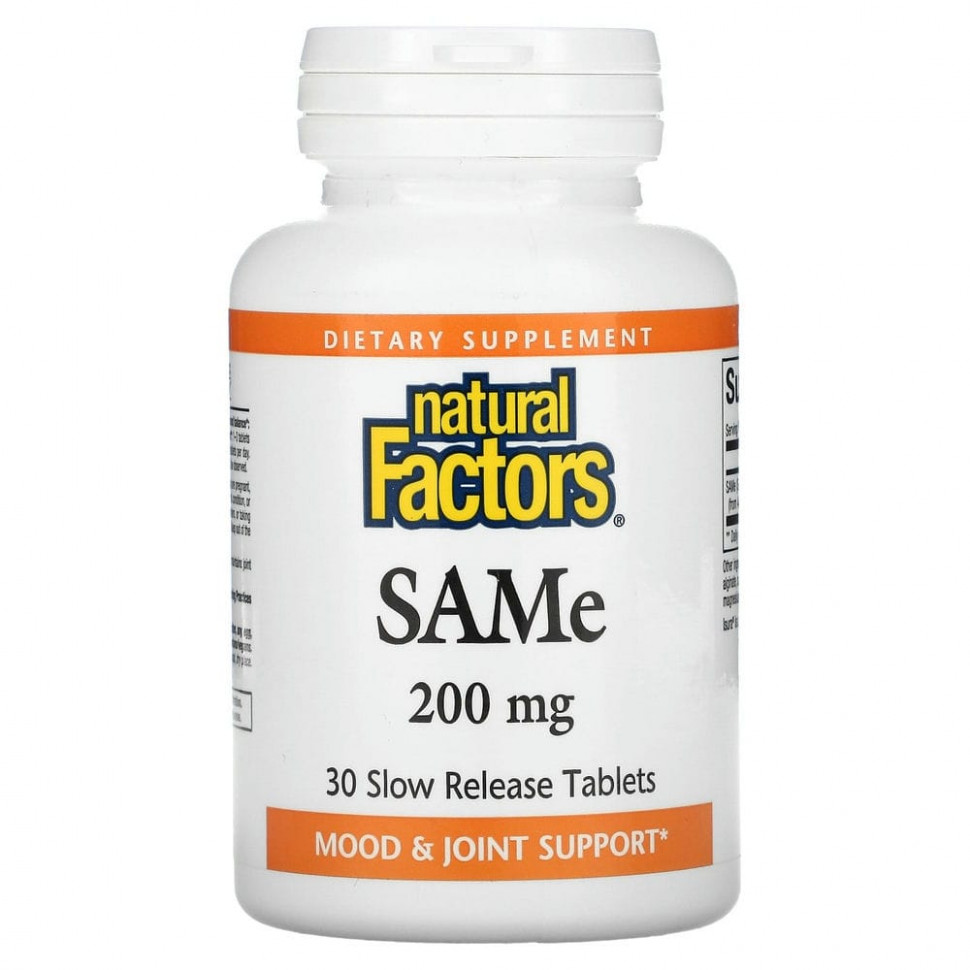 Natural Factors, SAM-e (S--L-), 200 , 30 -   3760